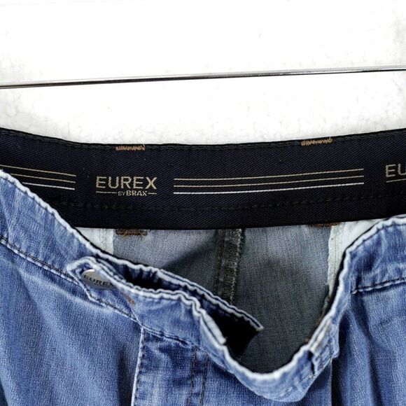 Brax Eurex Medium Blue Elastic Waist Mid Rise Jeans 36/28 Tagged 38R Model 318 - Picture 7 of 10